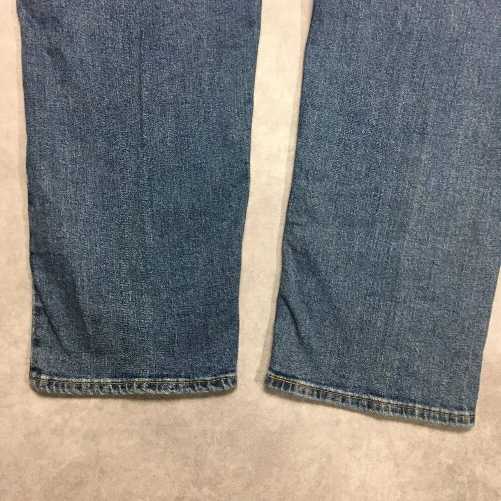 Levis Mens 505 Regular Fit Blue Jeans size 42x32 Stretch Denim Pants Cool Fading